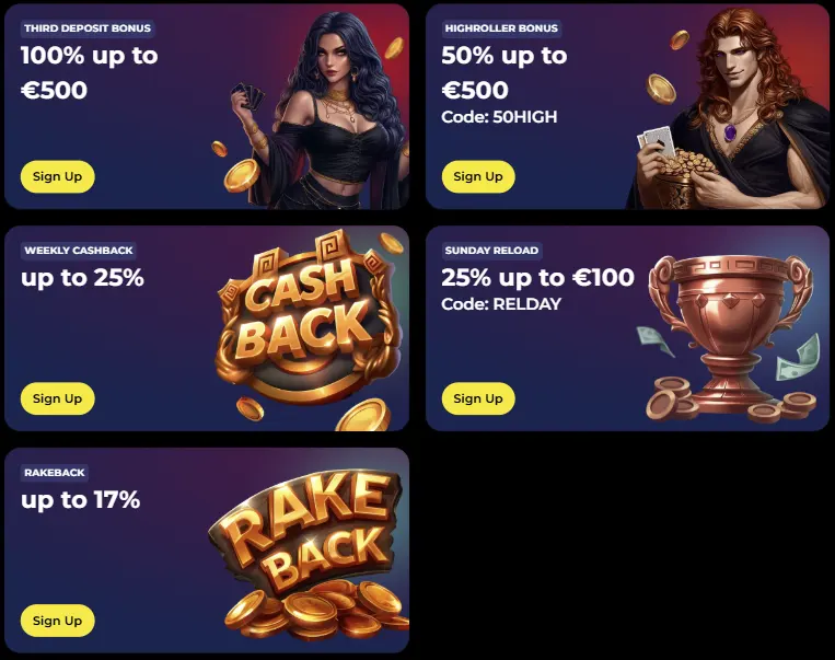 Promoties en bonussen na het inloggen bij Nyxbets Casino
